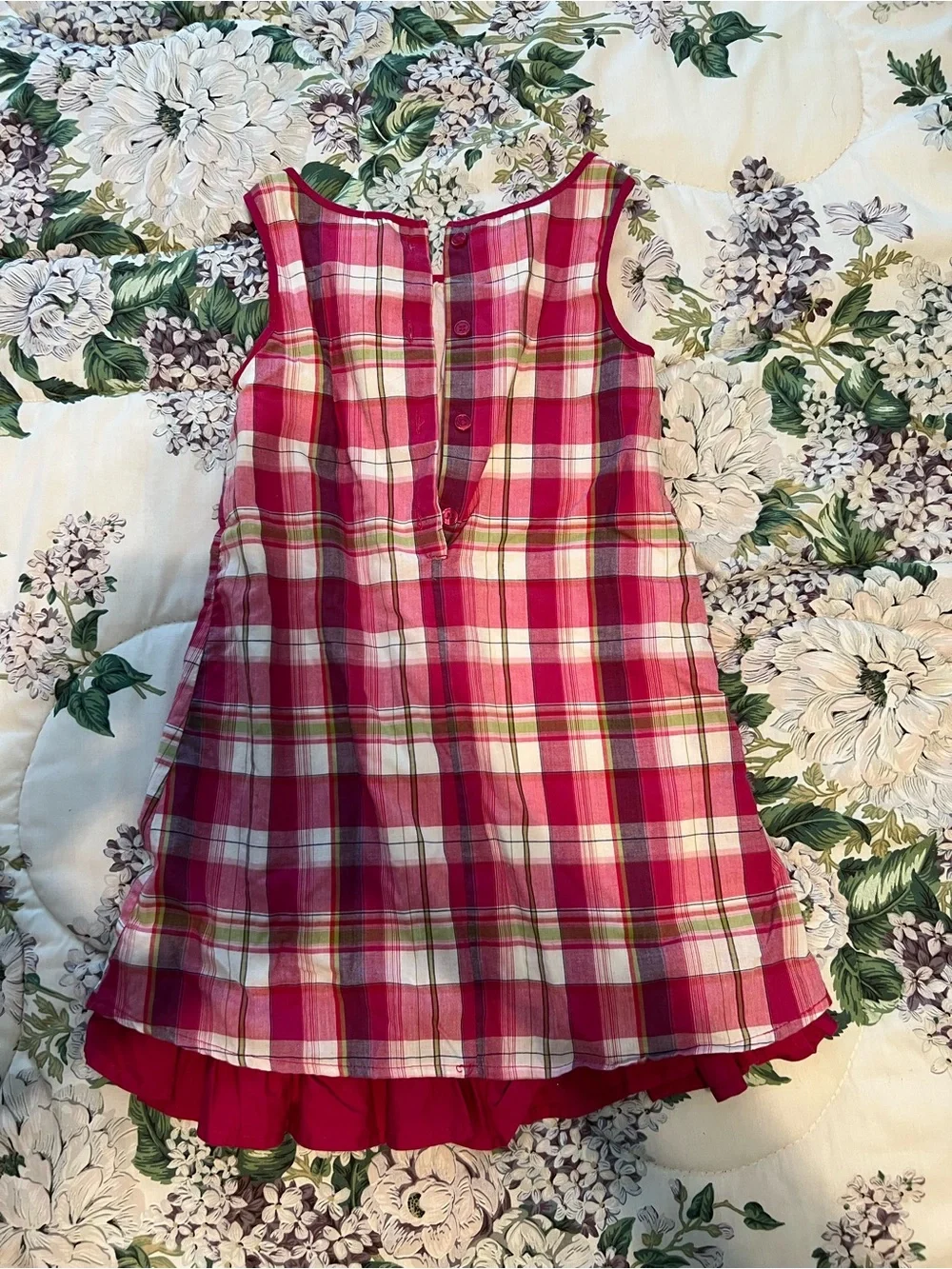 Jenny & Me Green and Red Plaid Jumper Dress Size 5
